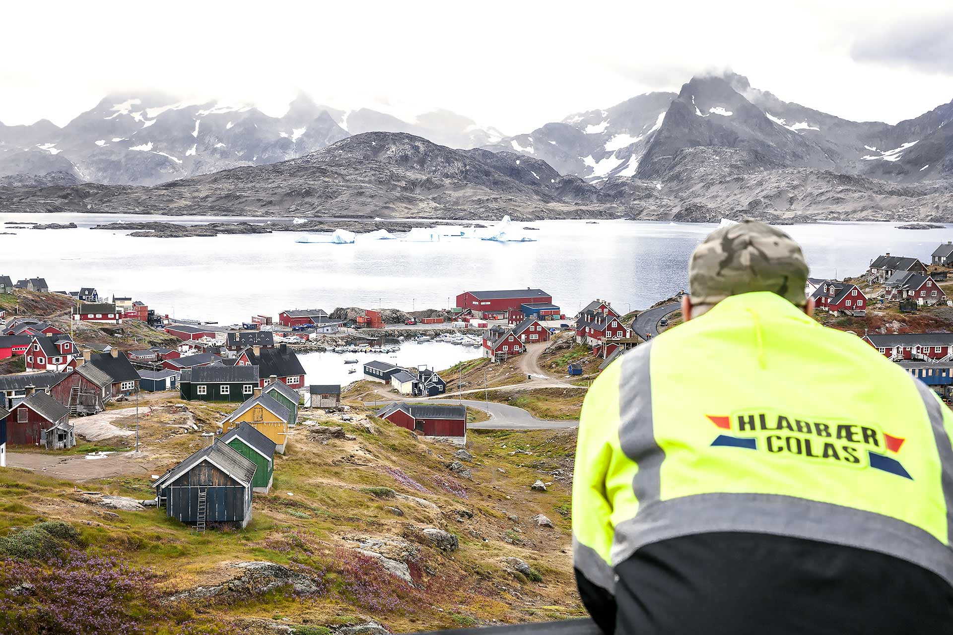 Greenland, a road at the bottom of glaciers